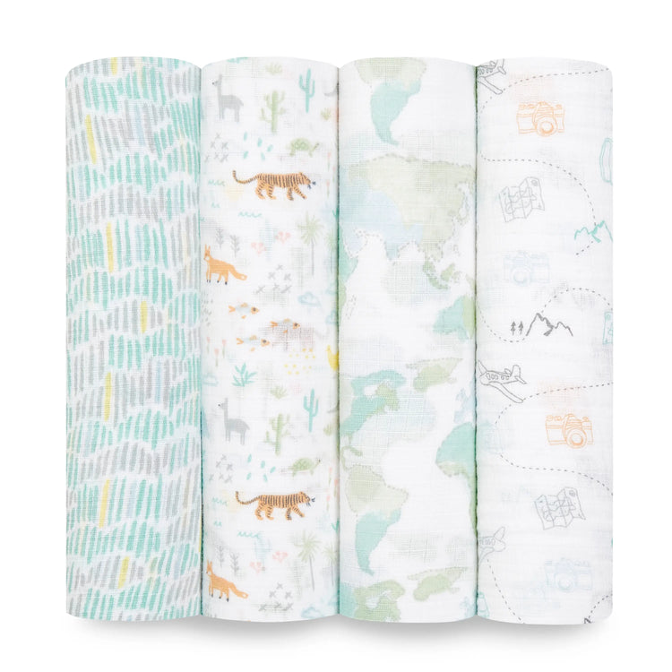 Aden + Anais Essentials Cotton Muslin Swaddle 4-pack