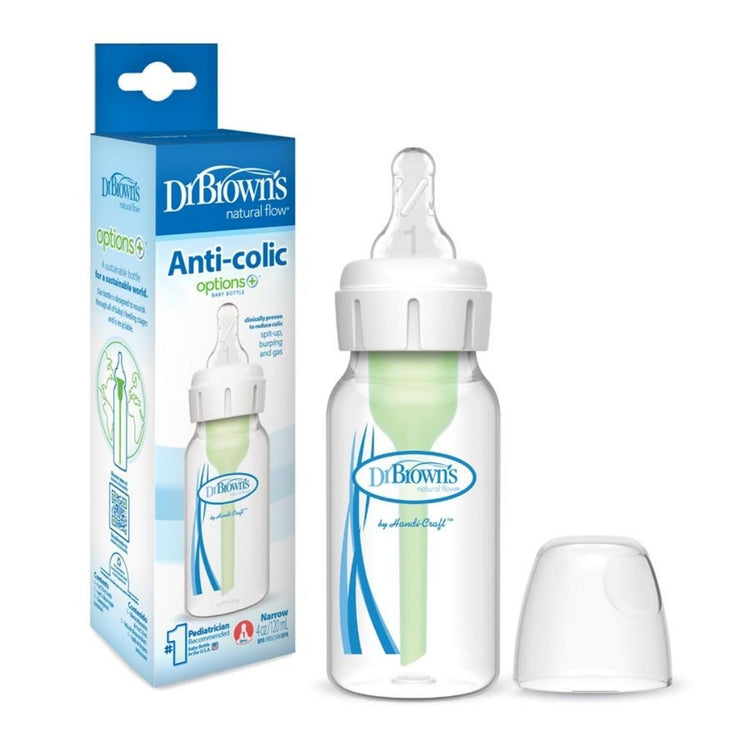 Dr Brown’s Options+ PP Narrow-Neck Bottle with Level 1 Teat (120mL)(1Pc)