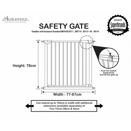 Autumnz Safety Gate Auto Close (77-87cm)