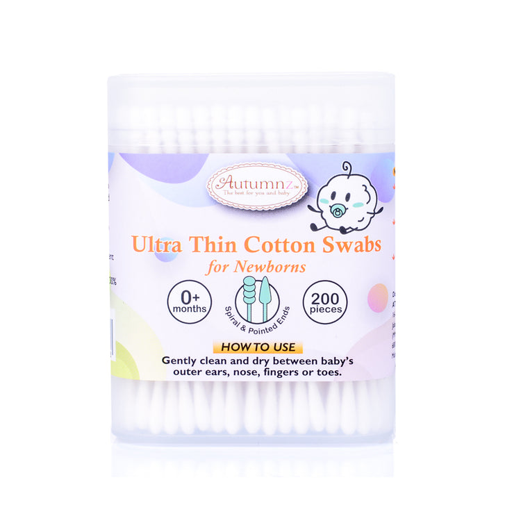 Autumnz Ultra Thin Cotton Swabs (0m+) (200pcs)