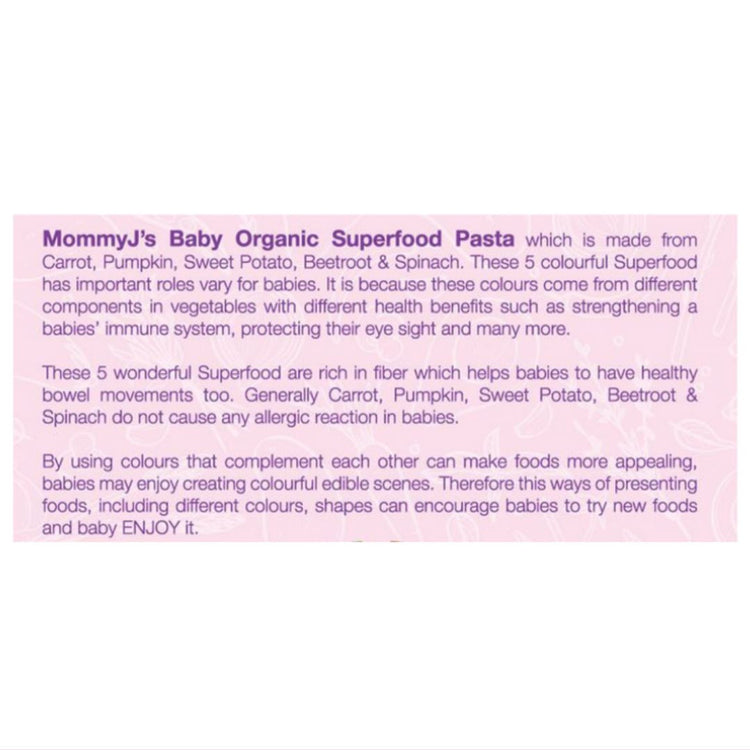MommyJ Baby Organic Superfood Bow Tie Pasta 240g (7m+)