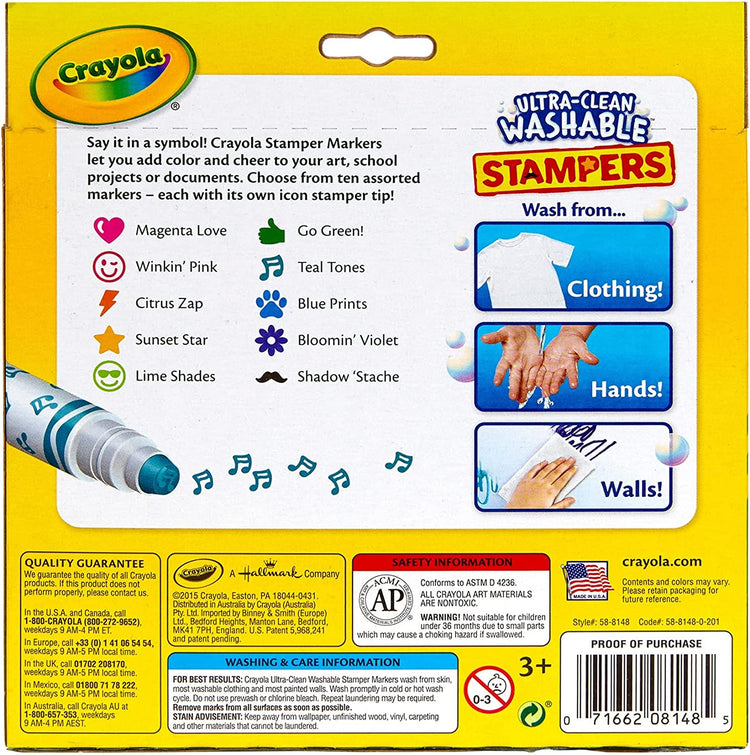 Crayola Washable Emoji Markers 3yrs+ (10pcs)