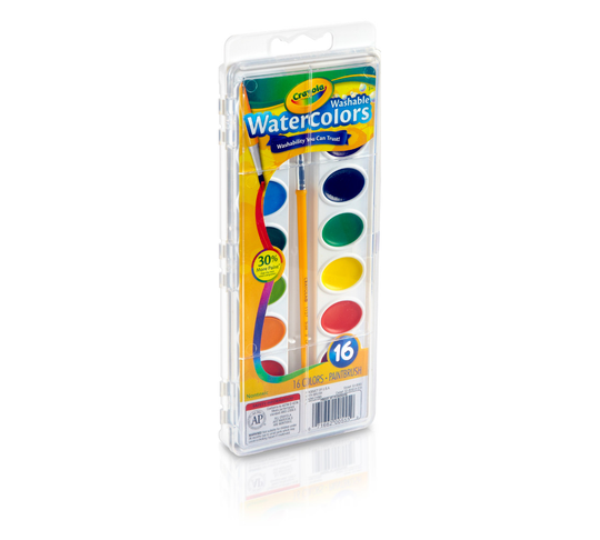 Crayola Washable Watercolors 16 Count (3yrs+)