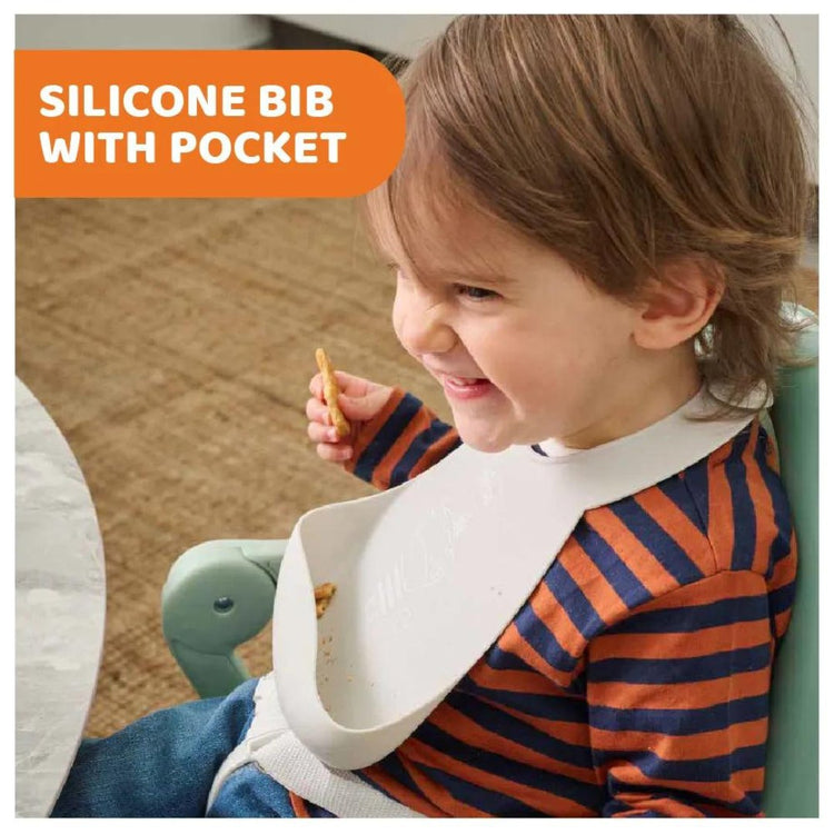 Chicco Easy Roll Silicone Bib With Crumble Catcher (6m+)