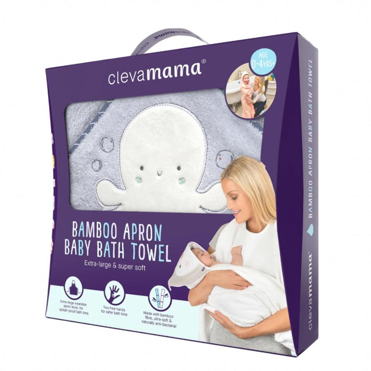 Clevamama Bamboo Apron Baby Bath Towel (0m+)