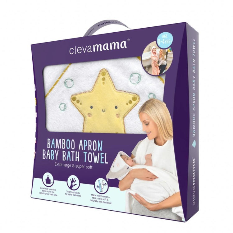 Clevamama Bamboo Apron Baby Bath Towel (0m+)