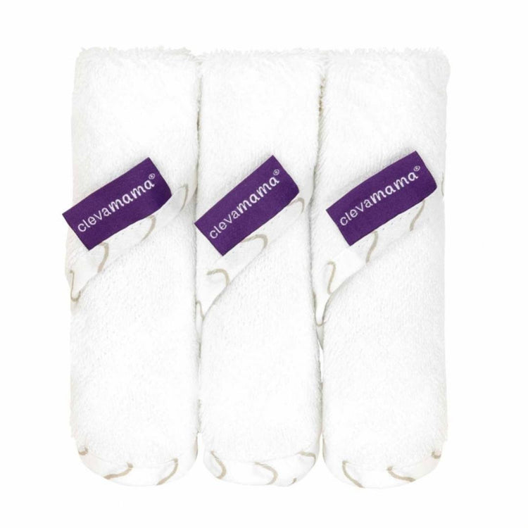 Clevamama Bamboo Baby Washcloth (White) (3pcs)