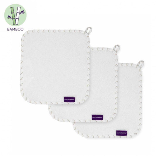 Clevamama Bamboo Baby Washcloth (White) (3pcs)