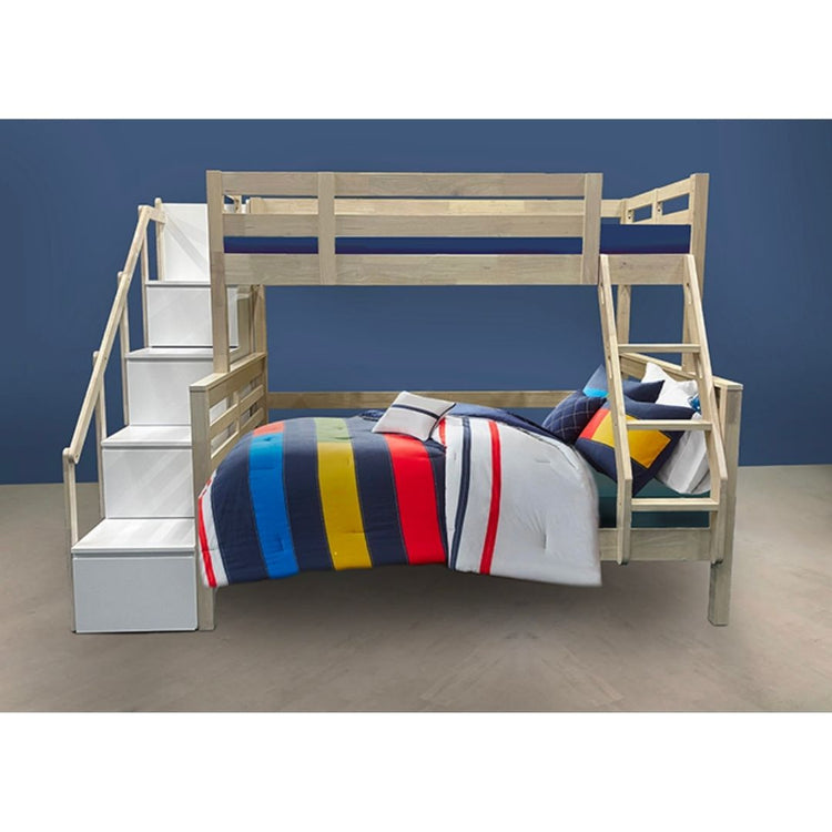 [PRE-ORDER] Snoozeland Huckleberry Super Single over Queen Bunk Bed with Staircase and Pull Out Single Raising Trundle