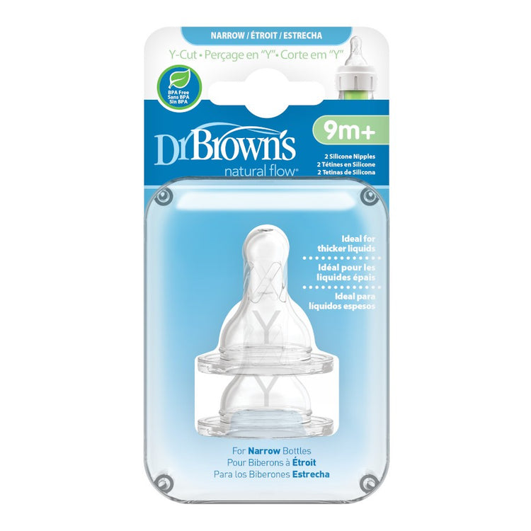 Dr Brown's Options+ Narrow-Neck Silicone Teat (2Pcs)