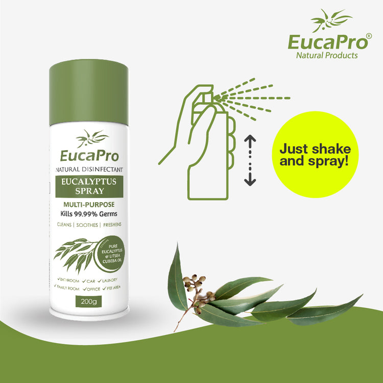 EucaPro Natural Eucalyptus Disinfectant Spray Value Pack (200g+100g)