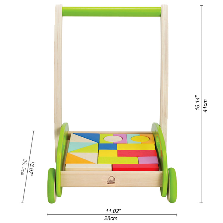 Hape Block & Roll Push & Pull Cart (12m+)