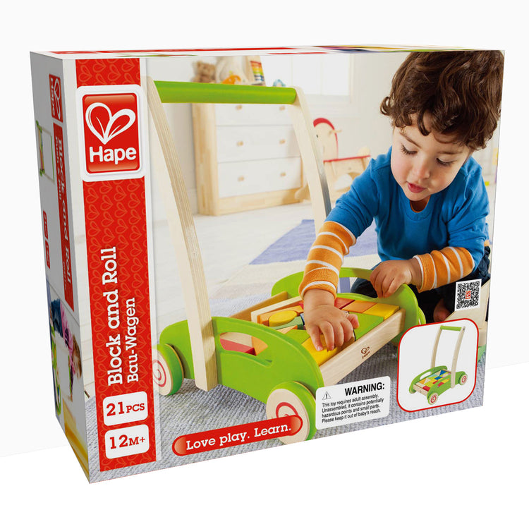 Hape Block & Roll Push & Pull Cart (12m+)