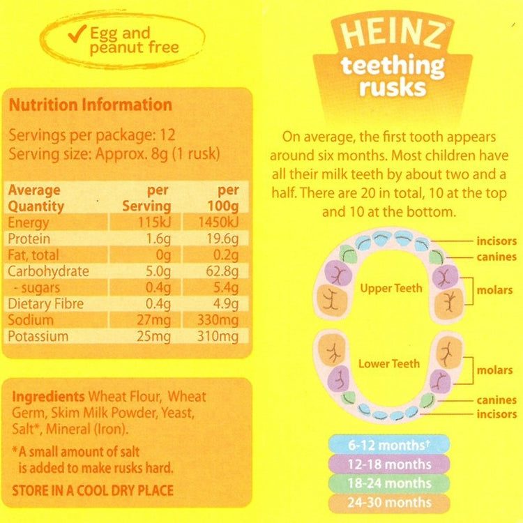 Heinz Teething Rusks 6-36m (100g)