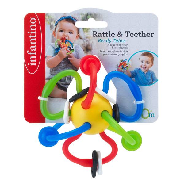 Infantino Rattle & Teether Bendy Tubes (0m+)