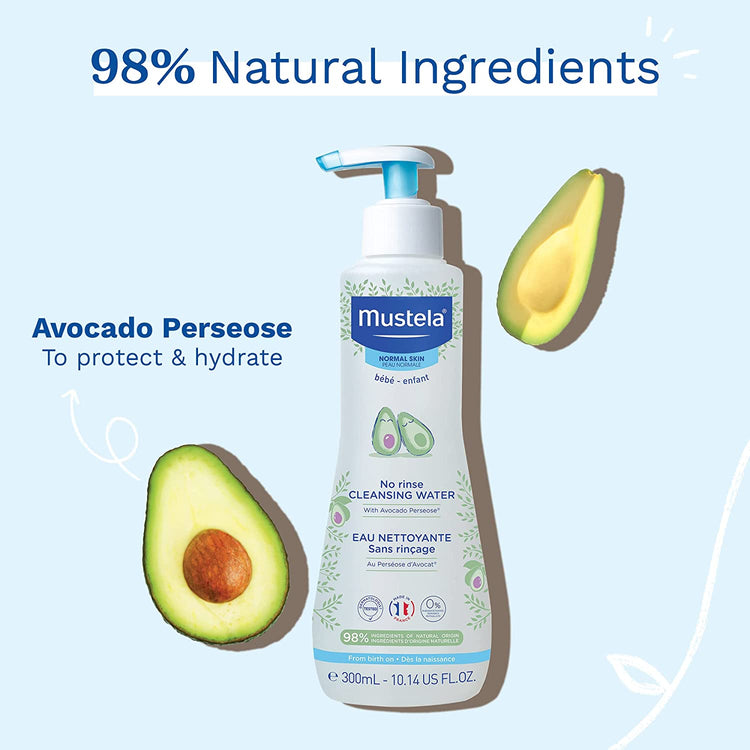 Mustela No-Rinse Cleansing Water With Organically Farmed Avocado for Normal Skin (300ml)