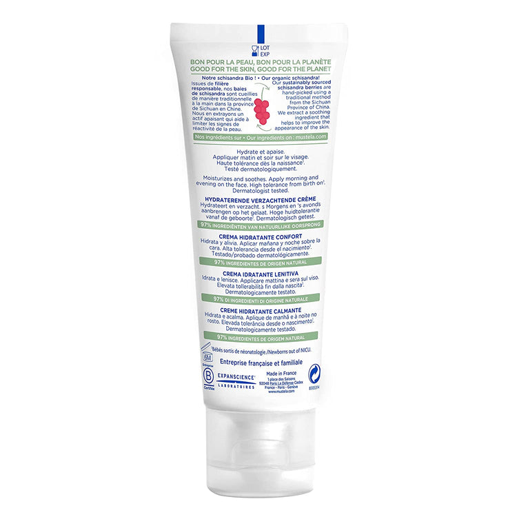 Mustela Soothing Moisturizing Cream Face With Organically Farmed Schisandra for Very Sensitive Skin (40ml)