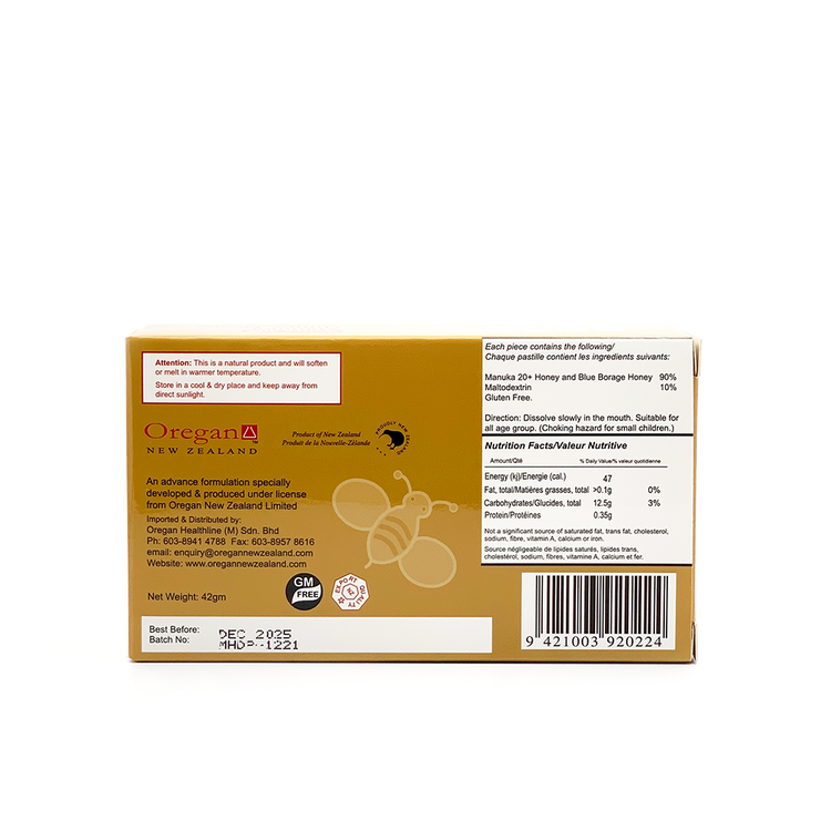 Oregan Active 20+ Manuka Honey Drops