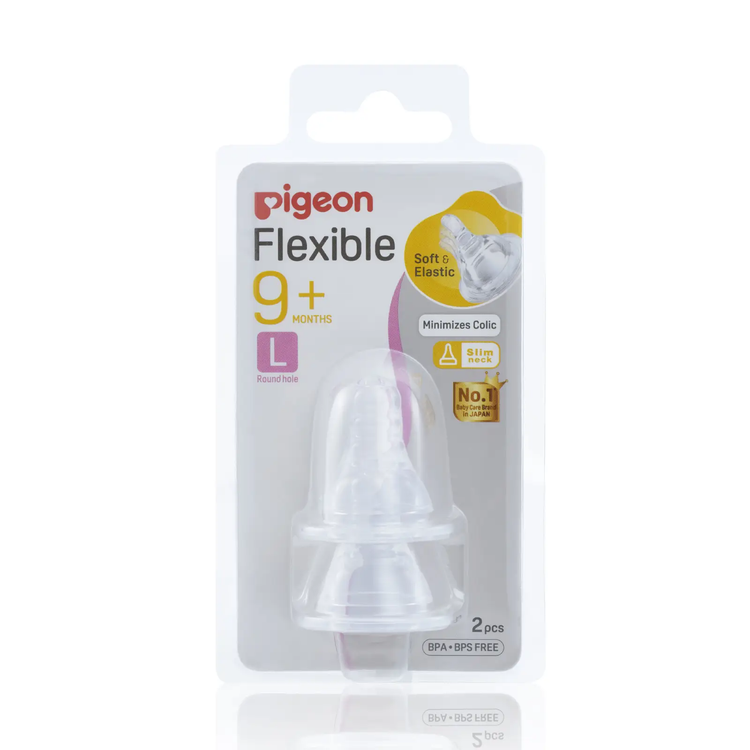 Pigeon Peristaltic Slim Neck Nipple - S/M/L/Y/LL (2Pcs)