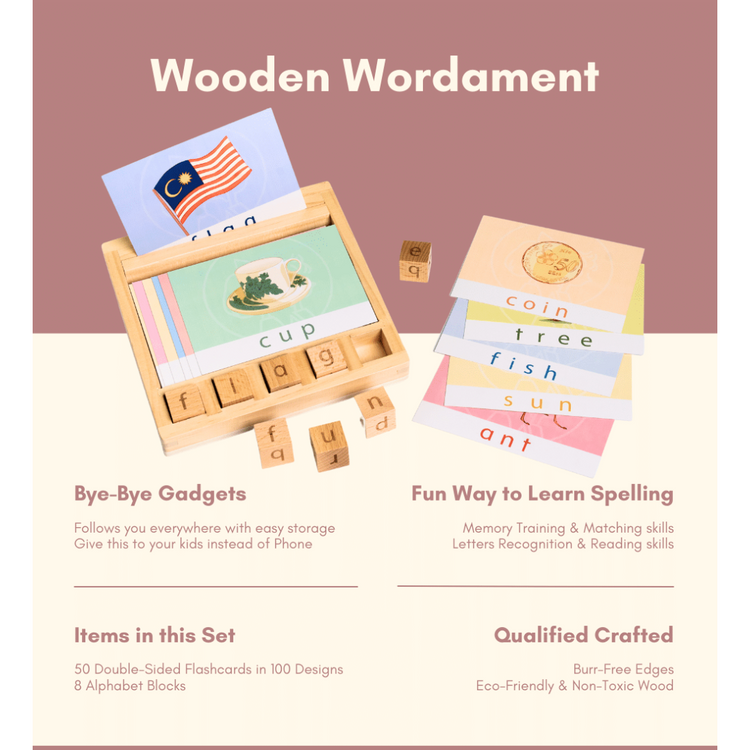 PureDays Wooden Wordament Spelling Game