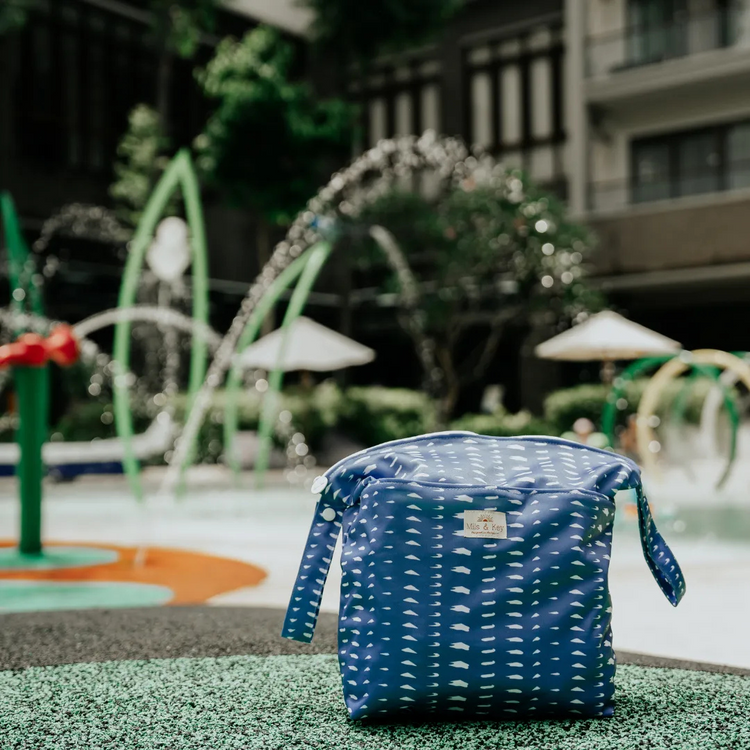 Mils and Key Everywhere Bags - Stone Blue Dash