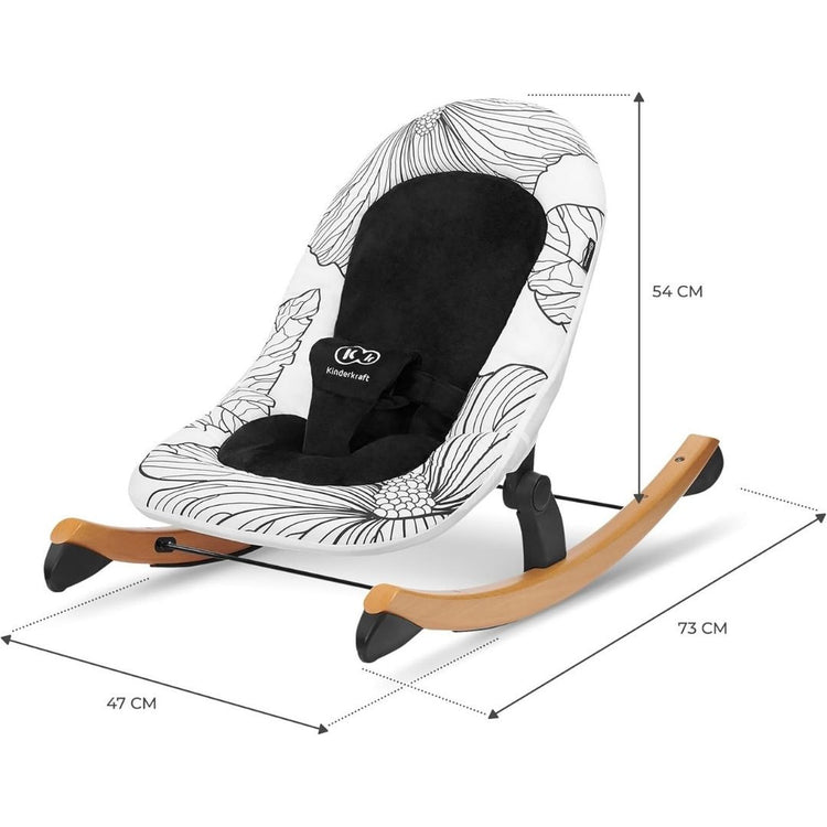 Kinderkraft Finio 2-In-1 Bouncing Chair With Rocker - Black from Birth Up to 9kg