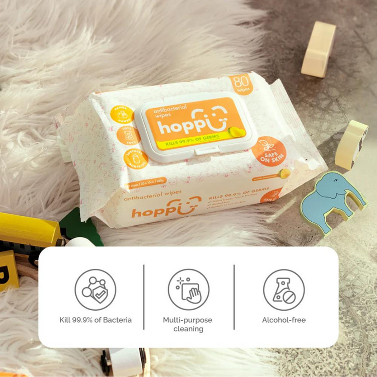 Hoppi Baby Antibacterial Wet Wipes (80s' x 3)