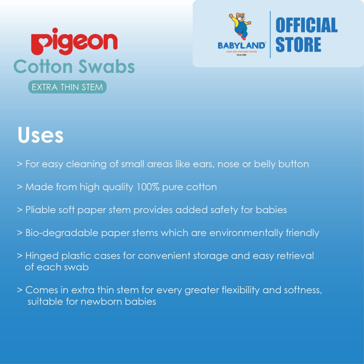 Pigeon Cotton Swab Extra Thin Stem (100Pcs)