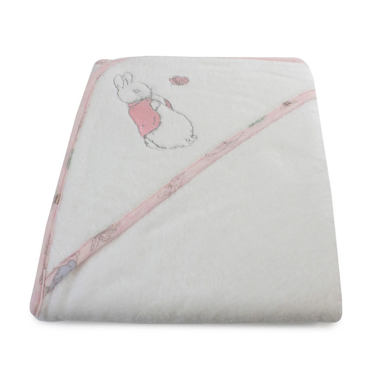 Bubba Blue Peter Rabbit 'Hop Little Rabbit' Hooded Towel - Pink (80x80cm)