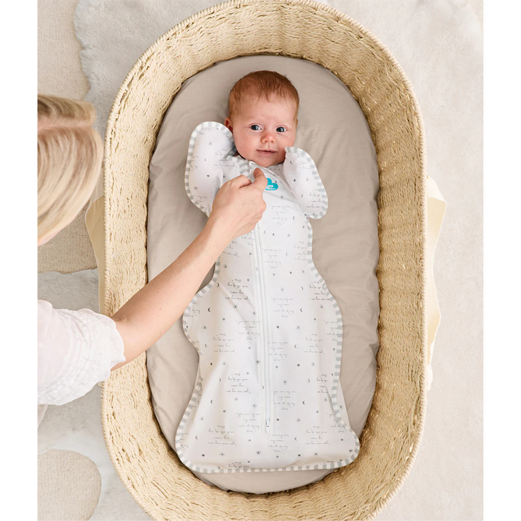 Love To Dream Stage1 Swaddle Up Stretch Cotton 0.2 TOG - You Are My White