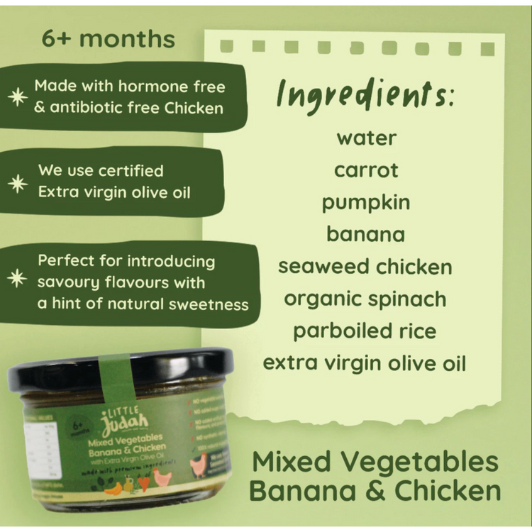 Little Judah Mixed Vegetable, Banana & Chicken 130g