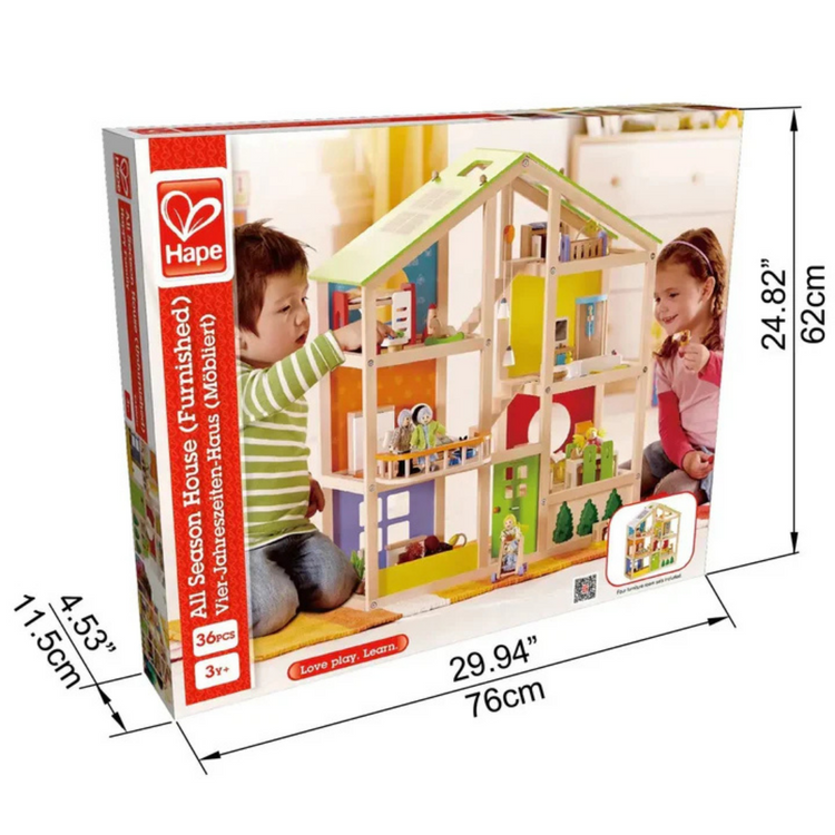 Hape 3401 All Season House - Furnished For Kids Age 3+ Years