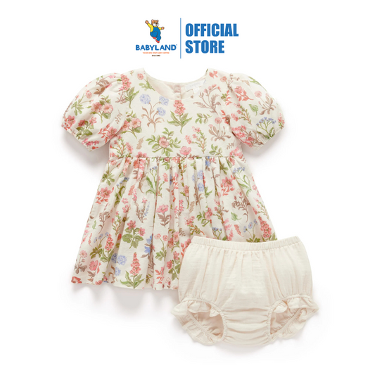 Purebaby Organic Dune Flowers Linen Blend Dress