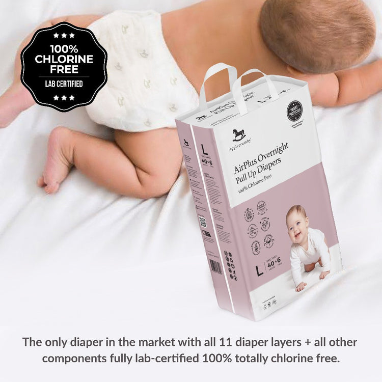 Applecrumby AirPlus Overnight Pull Up Diapers - M50 / L46 / XL42 / XXL36