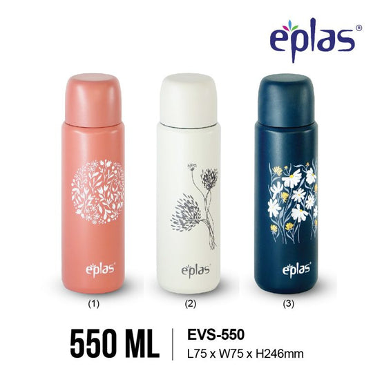 EE JIA Eplas Stainless Steel Vacuum Flask 550ml - Pink