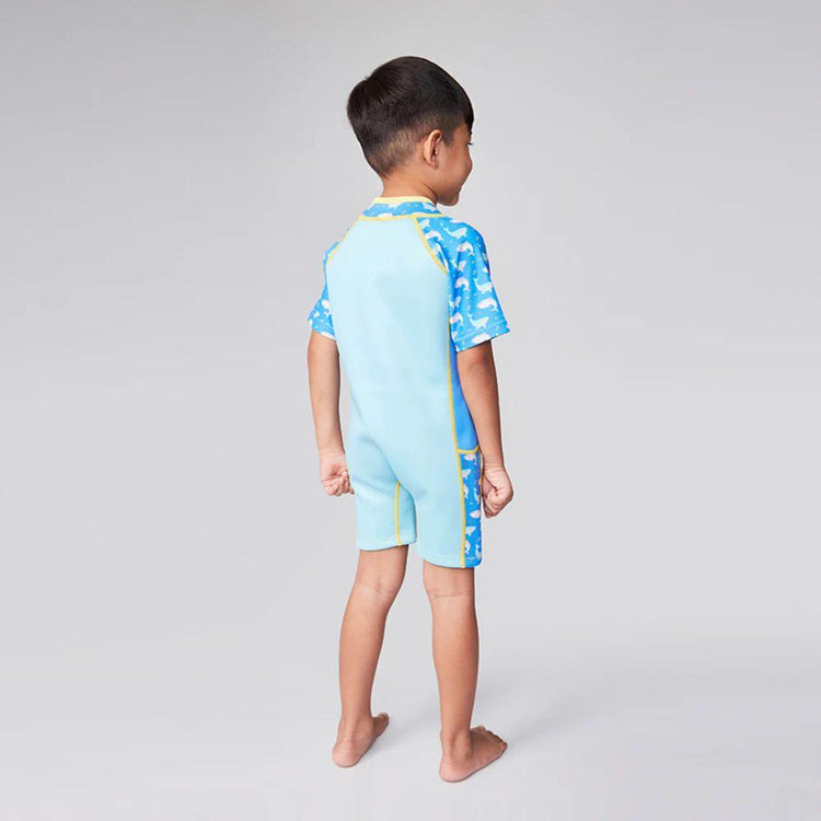 Cheekaaboo Wobbie Toddler Thermal Swimsuit UPF50+ Blue Shark