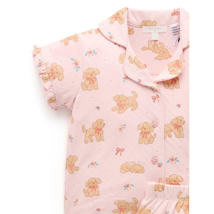 Purebaby Organic Poodle Dreams Print Button Up Pj Set