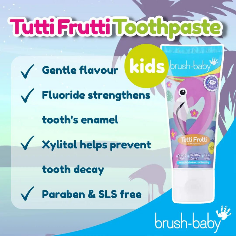 Brush-Baby Tutti Frutti Flamingo Kids Toothpaste (3yrs+)