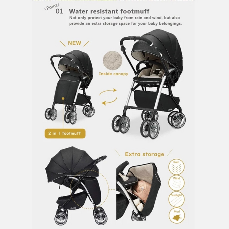 Combi Baby Umbretta 4 CAS Premium EG Stroller - Black | Applicable Age: 1-36 Months (15kg)