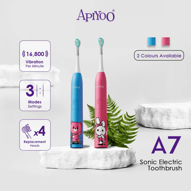 ApiYoo A7 Kids Sonic Electric Toothbrush Cartoon Design