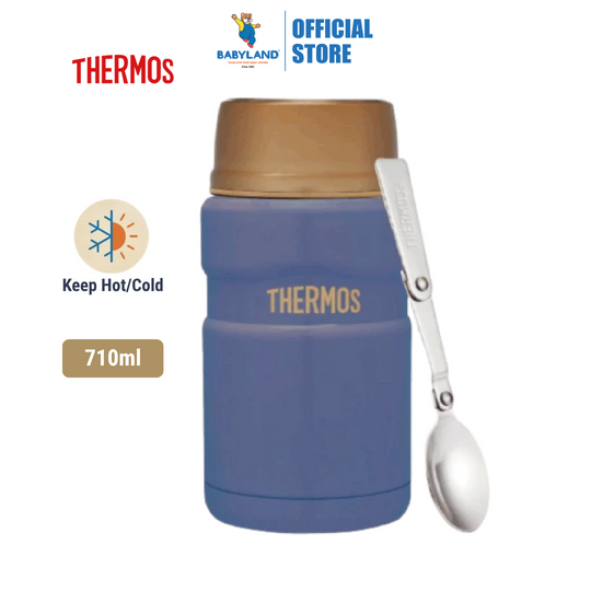 THERMOS 710ml Golden Cap Stainless Steel King Food Jar with Spoon [SK3022]