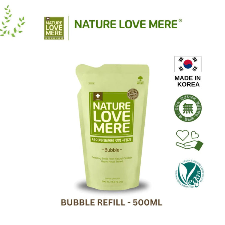 NATURE LOVE MERE Baby Feeding Bottle Cleanser (Bubble / Liquid) | Safe for wash fruits/vegetables
