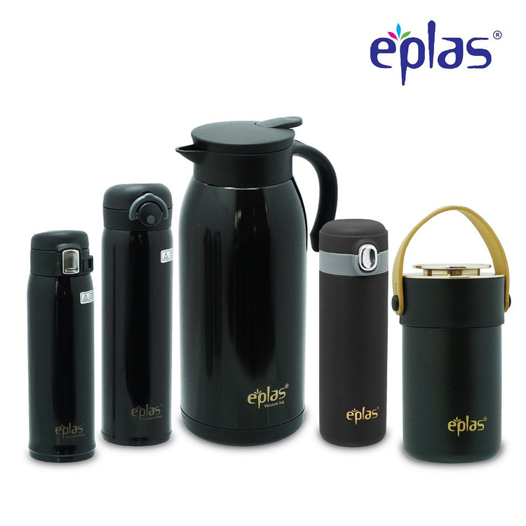 Ee Jia Eplas 900ml Thermal Pot Food Jar With Handle and Spoon- Black