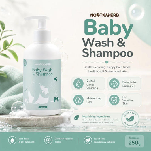 Nootkaherb 2-in-1 Baby Wash & Shampoo 250g – Gentle Milk Fragrance