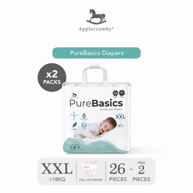 Applecrumby PureBasics Pull Up Diapers (Mega, 2 Packs)