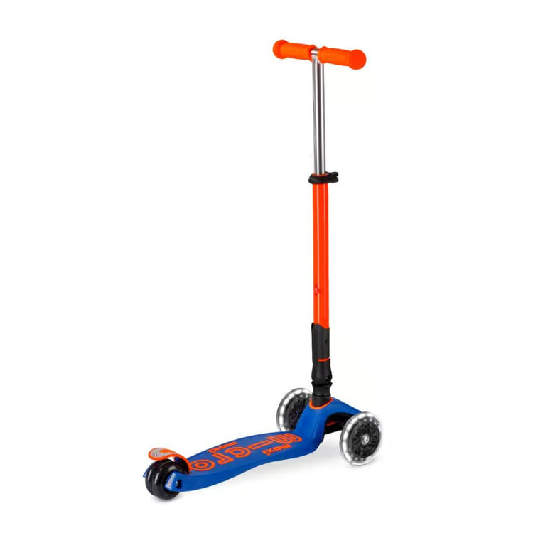 Micro 227 Maxi Deluxe Foldable Neon LED Scooter - Blaze Orange (5-12 Years)