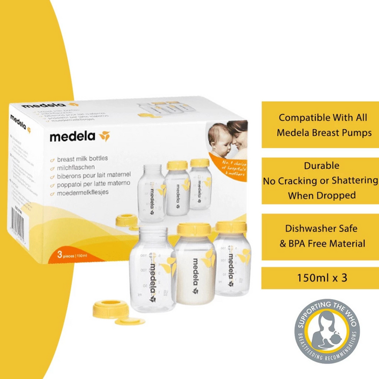 Medela Breast BPA Free Milk Bottle (150ml/5oz x 3 Pcs)