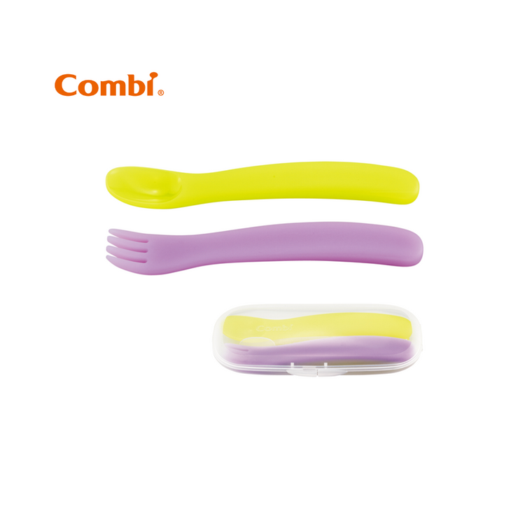 Combi Baby Label Spoon & Fork Set With Case (12m+)