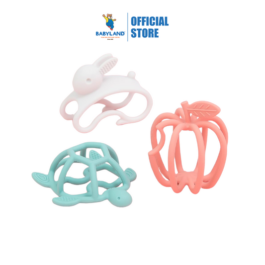 Richell Silicone Play Teether - 3m+ (Apple/ Bunny/ Turtle)