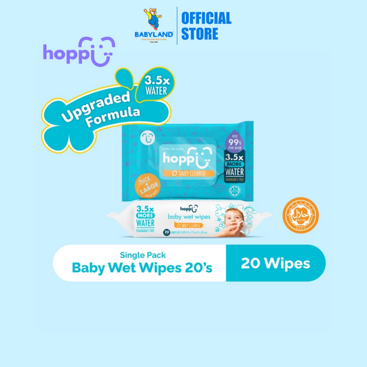 Hoppi Premium 99% Baby Water Wipes 20'S